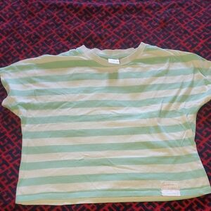 Zara Mint and White Striped Kids Tee